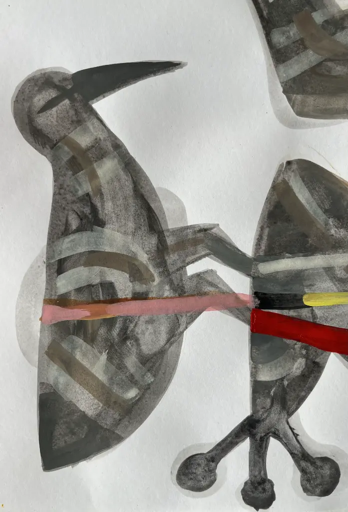YAME-020c, Untitled V, Correspondance series, Yao Metsoko, 2025, Acrylic on paper, 42x59cm.webp